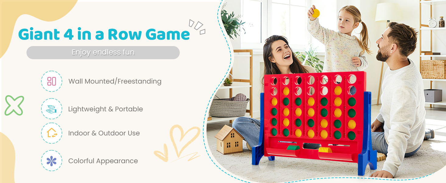 Jumbo 4-to-Score Connect Game Set with Carrying Bag and 42 Coins