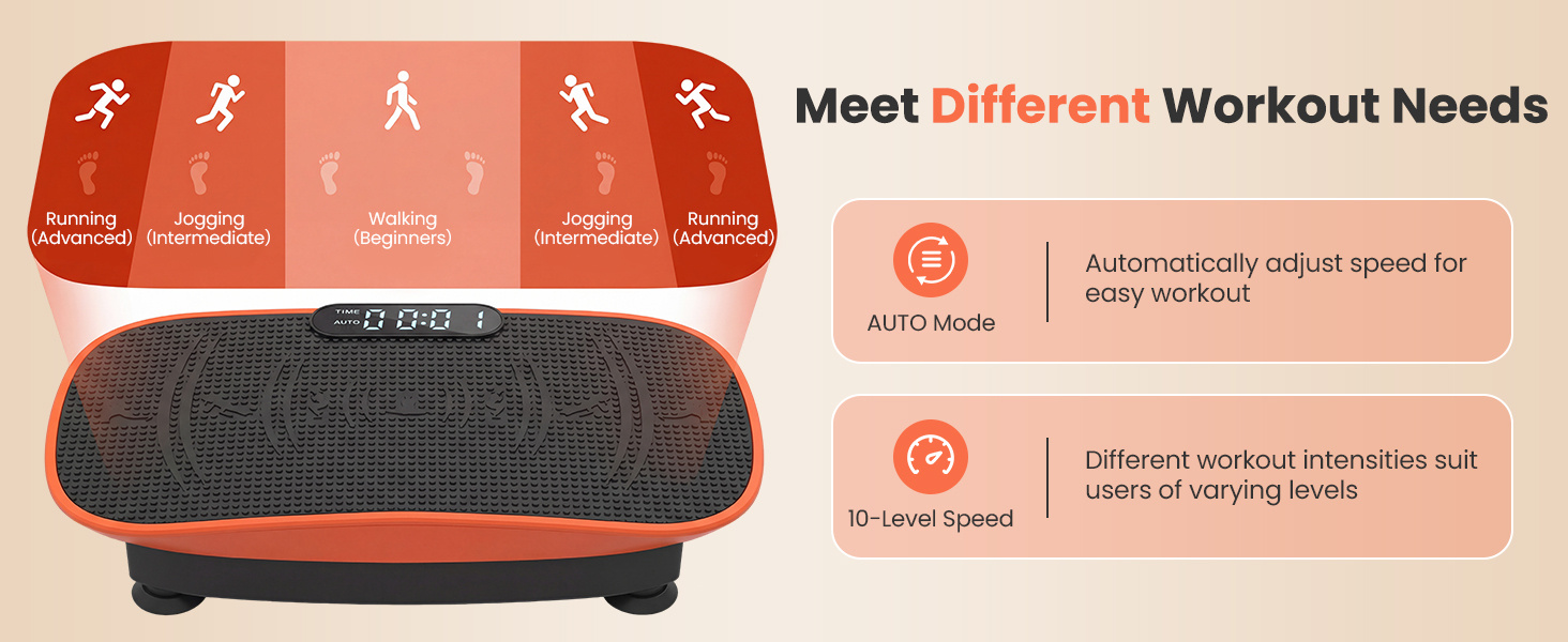Vibration Plate Exercise Machine for Lymphatic Drainage and Weight Loss with 10 Speed Intensities