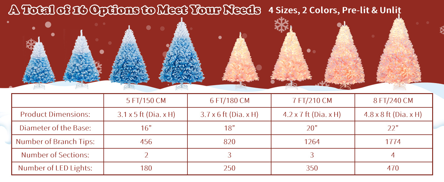 2025 New Artificial Christmas Tree with Branch Tips and Folding Metal Stand