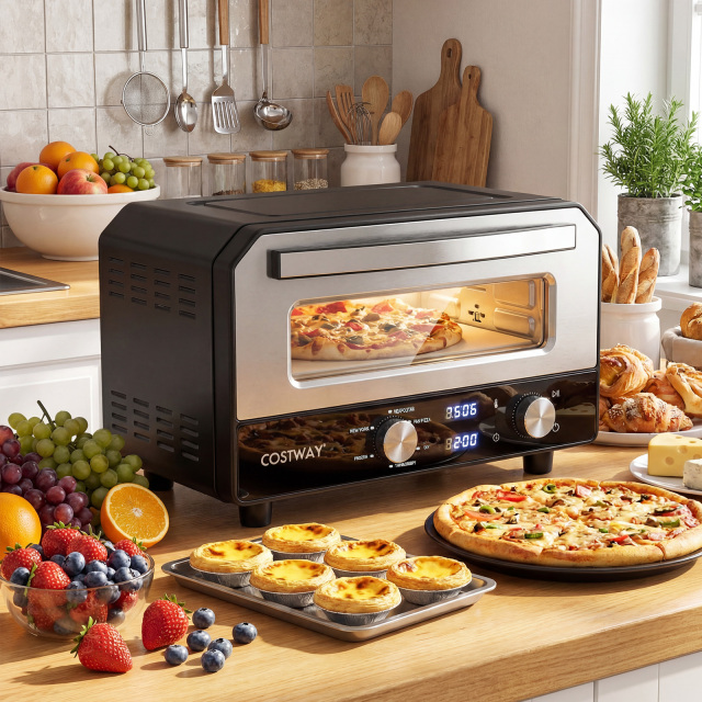 Indoor Electric Pizza Oven Countertop Pizza Oven for 12 Inch Pizzas