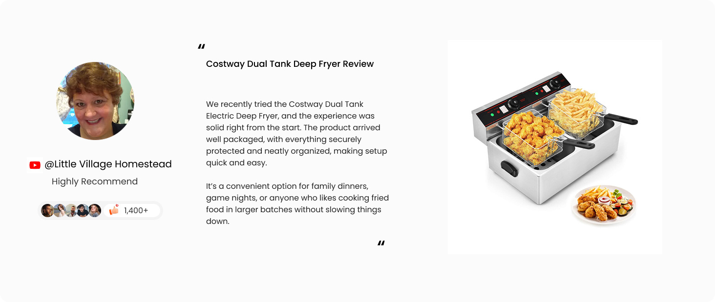 いいーかげん DHR800 3400W Dual Tank Electric Countertop Deep Fryer - Costway