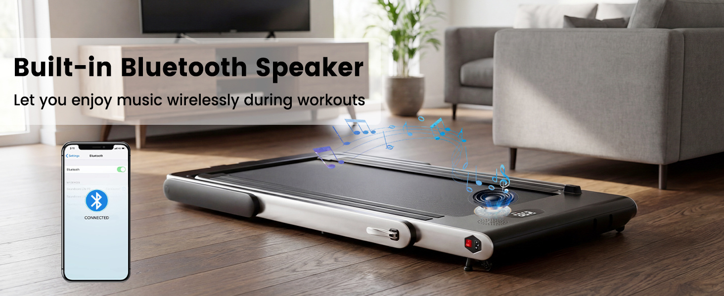 2.25HP 2 in 1 Folding Treadmill with APP Speaker Remote Control