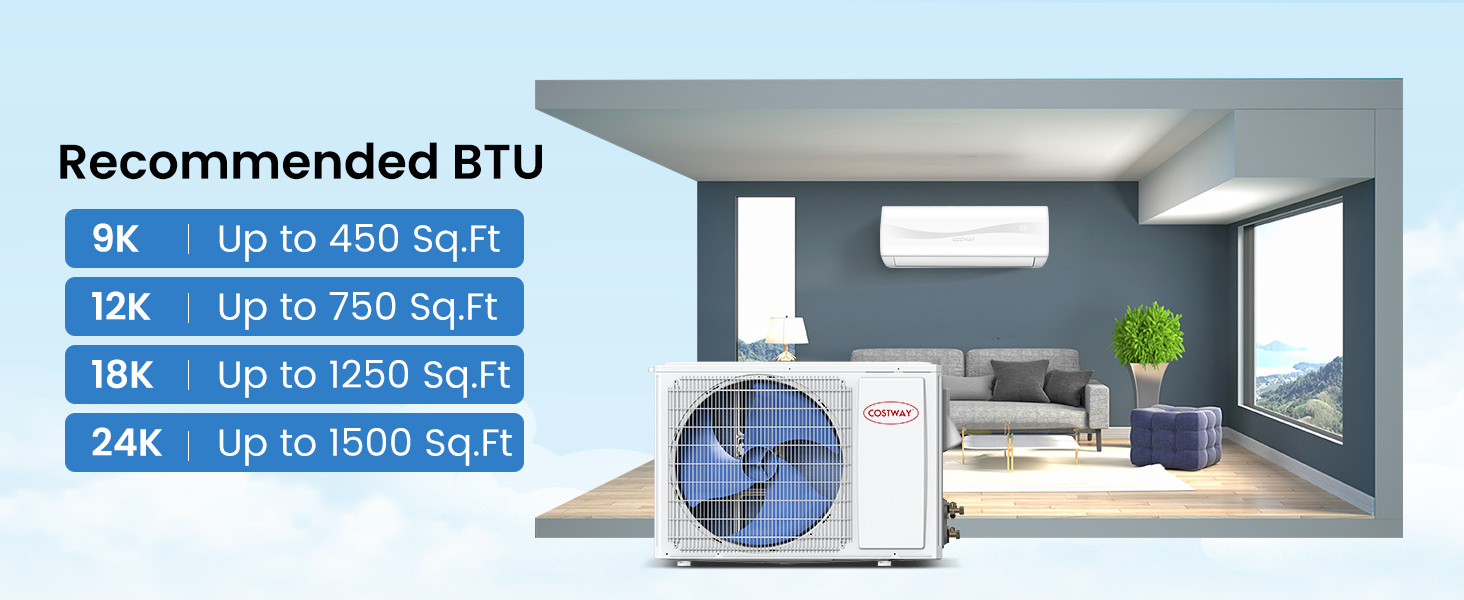 12000 BTU 17 SEER2 208-230V Mini Split Air Conditioner with Heat Pump