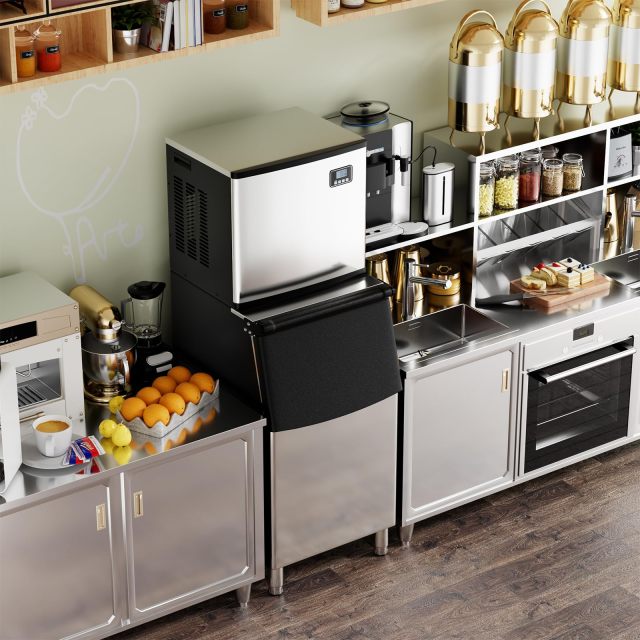 ARLIME Split Commercial Ice Machine, 353LBS/24H Full-Automatic Vertical Industrial Modular Maker with 198 LBS Large Storage Bin