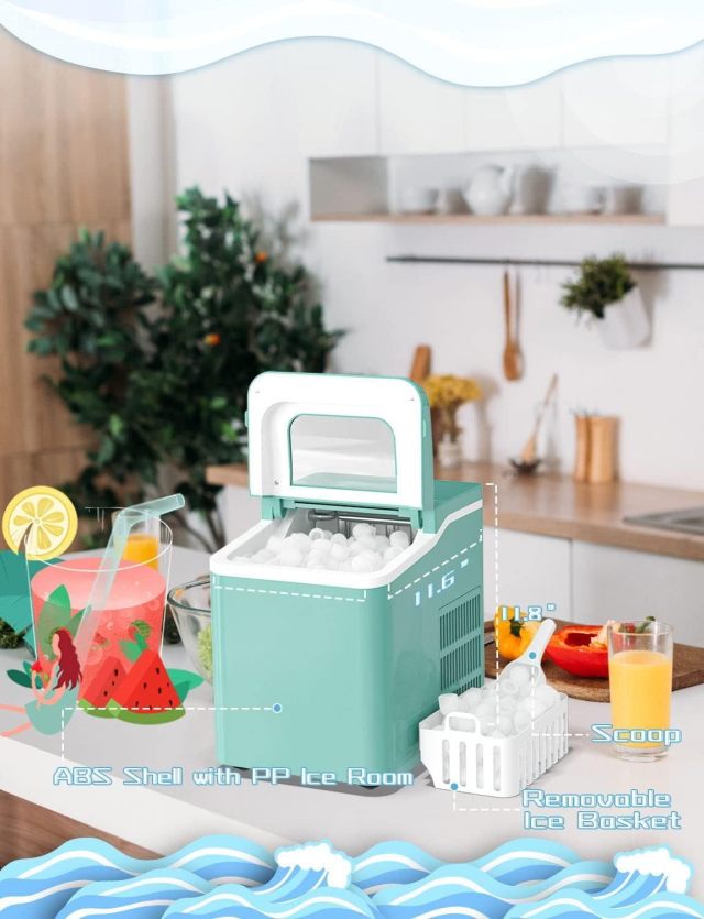 ARLIME Portable Ice Maker Machine for Countertop, Bullet Ice Cubes Ready in 8 Mins, 26LBS/24H