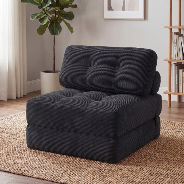 Folding Sofa Bed with Pillow and Back Support for Living Room