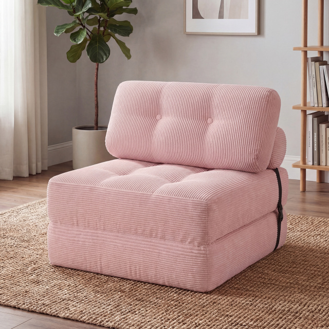 Folding Sofa Bed with Pillow and Back Support for Living Room