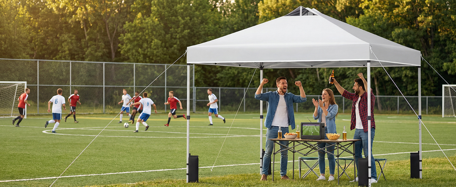 300 x 300 cm Pop up Canopy Tent 1 Person Easy Setup Gazebo Shelter with 1 Button Push