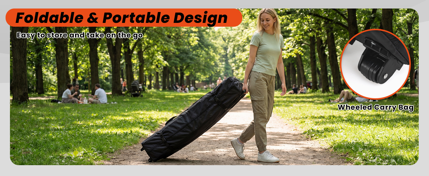 300 x 300 cm Pop up Canopy Tent 1 Person Easy Setup Gazebo Shelter with 1 Button Push