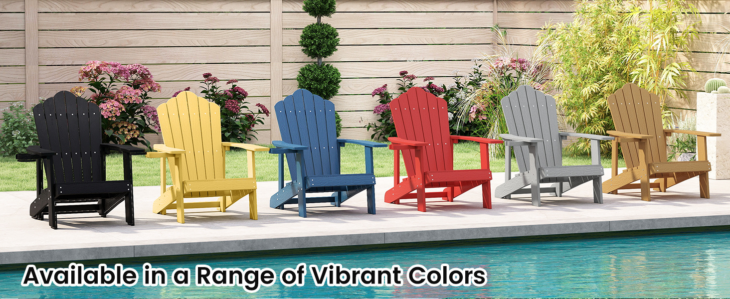 Weather Resistant HIPS Outdoor Adirondack Chair with Cup Holder