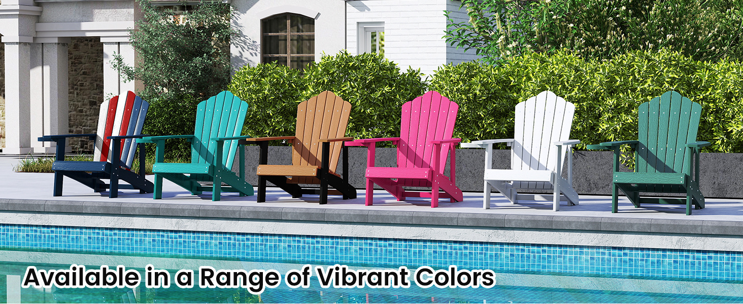 Weather Resistant HIPS Outdoor Adirondack Chair with Cup Holder