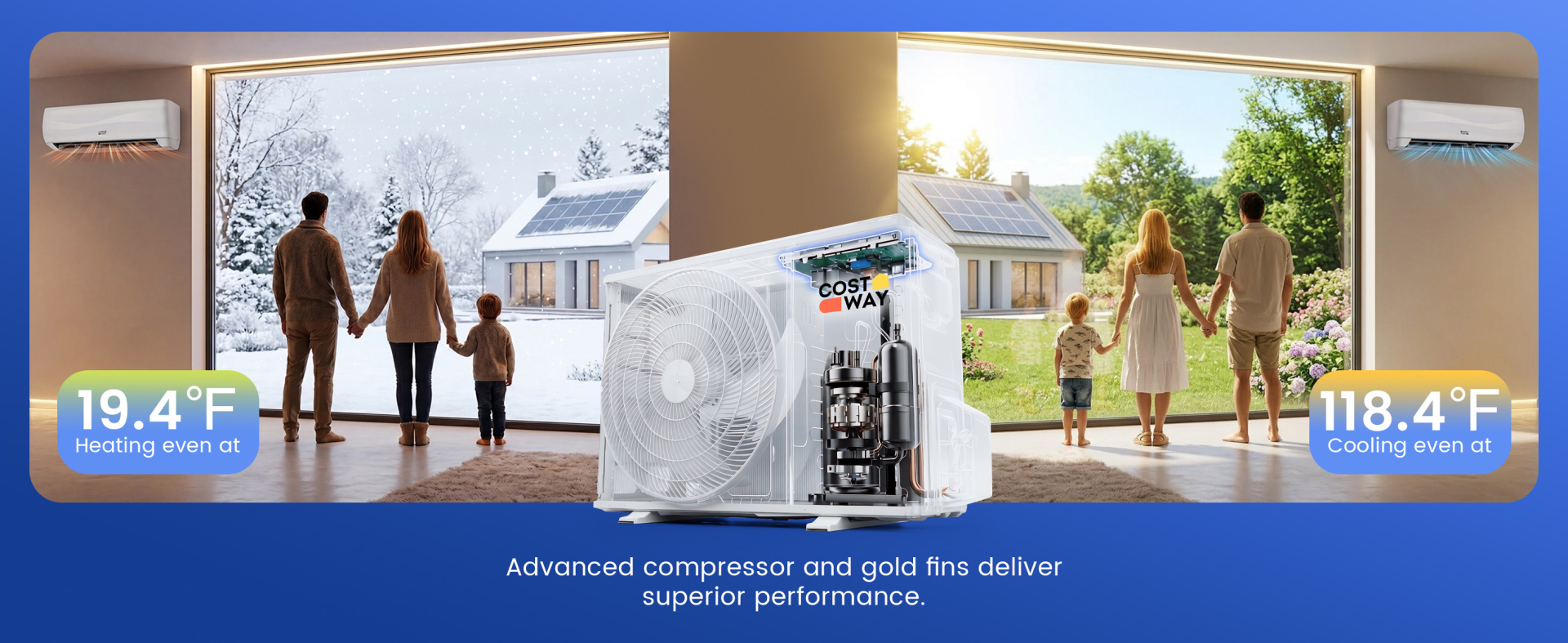 Blast Series 12000 BTU 17 SEER2 208-230V Ductless Mini Split Air Conditioner and Heater