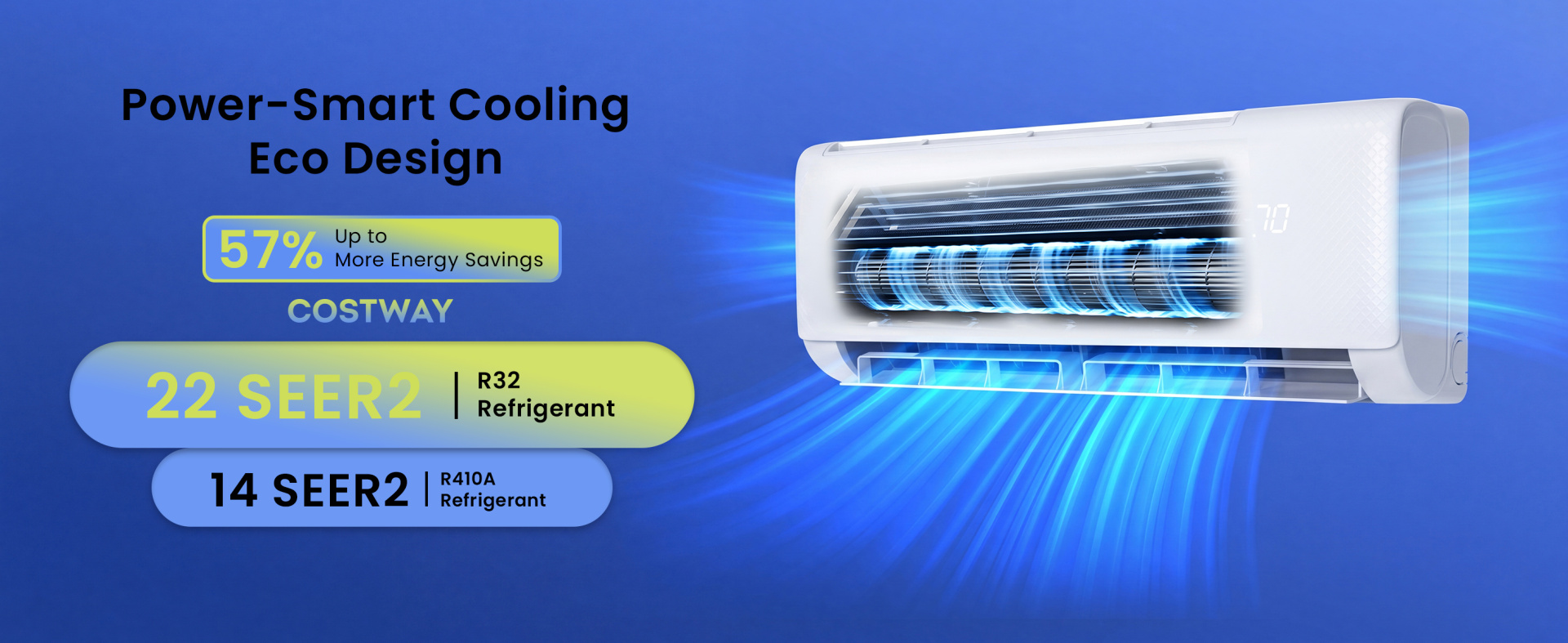 Airtural Series 12000 BTU 115V 22 SEER2 WiFi Enabled Mini Split Heat Pump