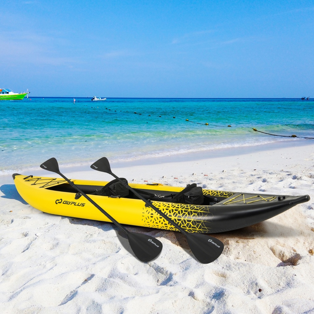 2-Person Inflatable Kayak with 2 Aluminium Paddles, EVA Padded Seats, 507LB Capacity, Carry Bag & Repair Kit, Portable Touring Kayak for Adults