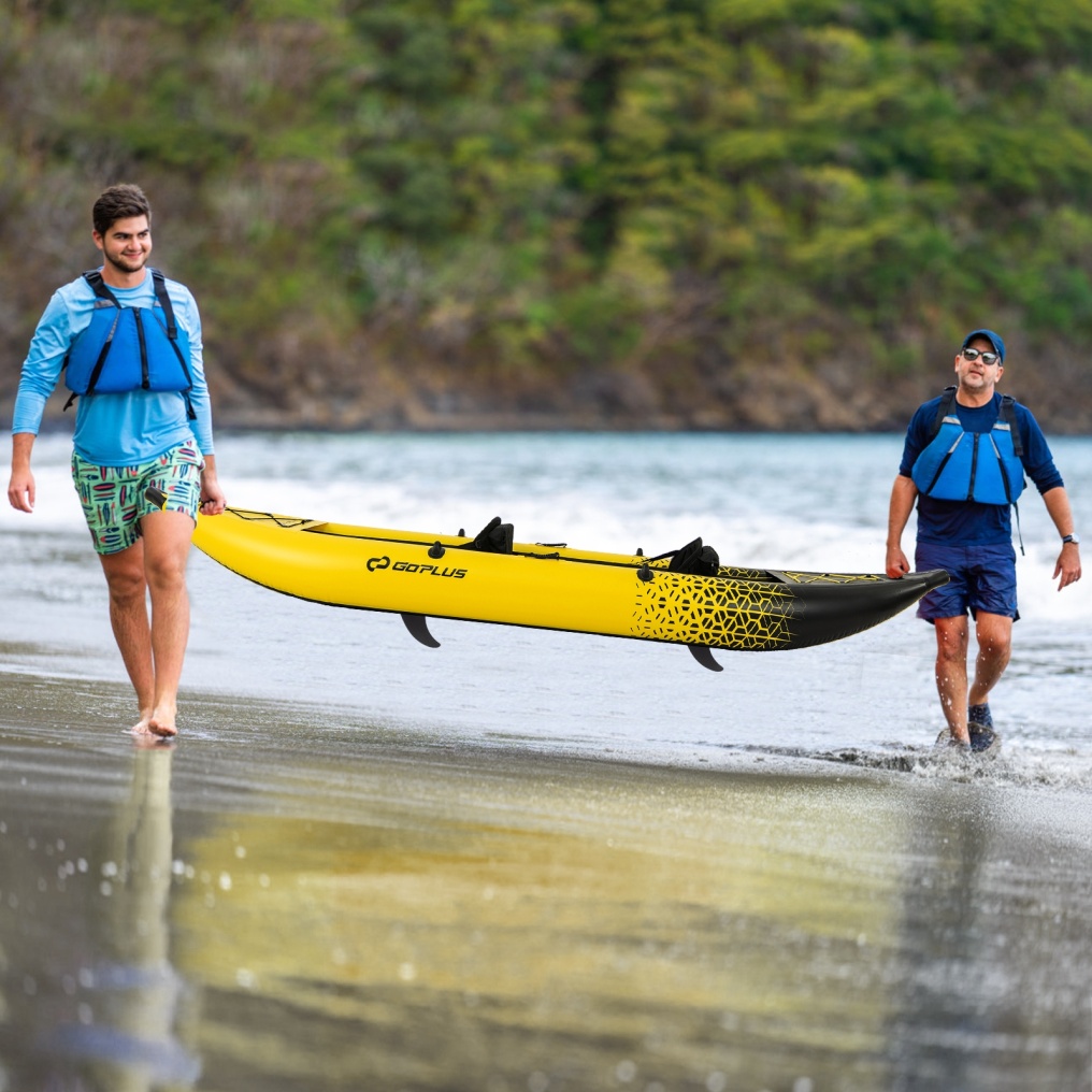 2-Person Inflatable Kayak with 2 Aluminium Paddles, EVA Padded Seats, 507LB Capacity, Carry Bag & Repair Kit, Portable Touring Kayak for Adults