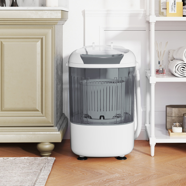 Portable Mini Semi-automatic Washing Machine with Spin Tub and Drain Hose 2.5 kg Capacity