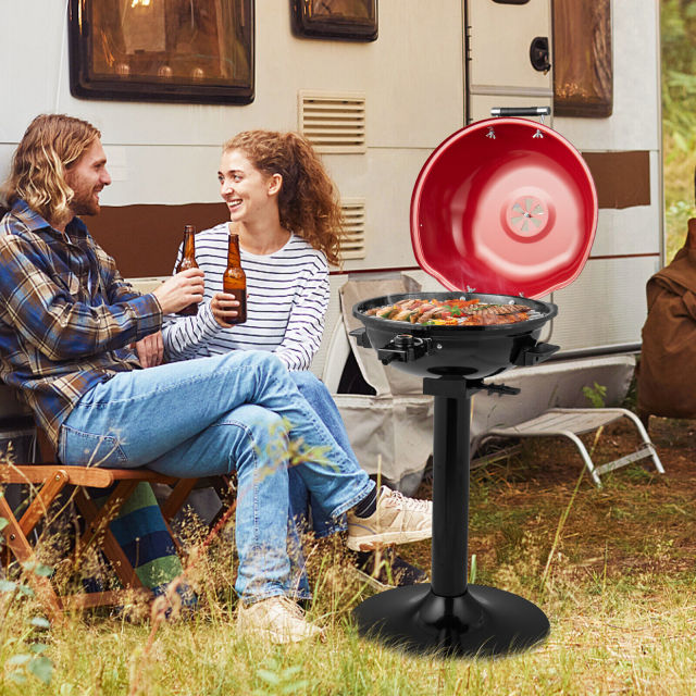 1600W Portable Electric BBQ Grill with Removable Non-Stick Rack