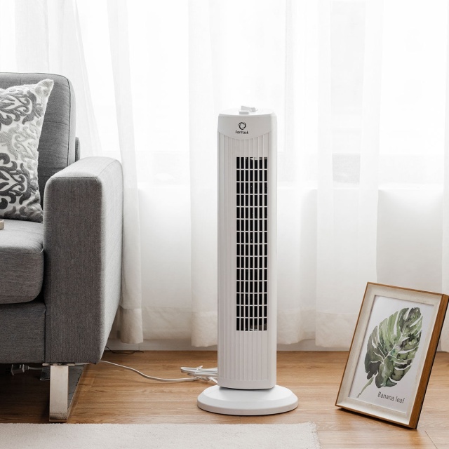 35W 28 Inch Quiet Bladeless Oscillating Tower Fan
