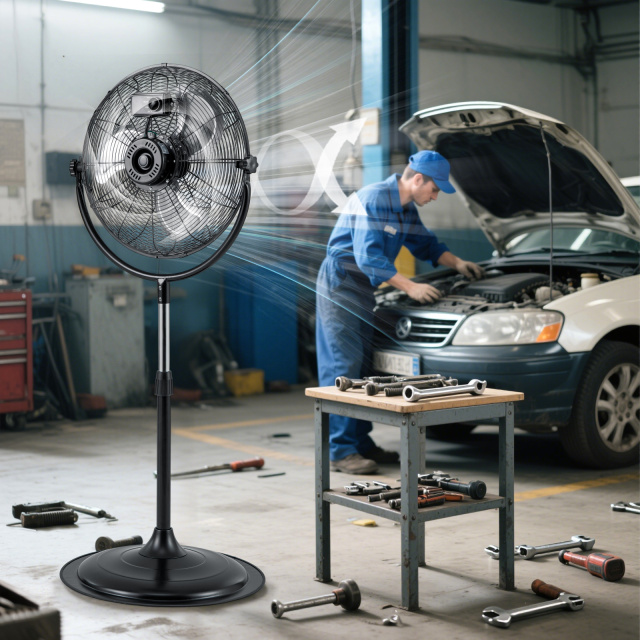 18 Inches High Velocity Pedestal Fan with 3 Speeds and Adjustable Height
